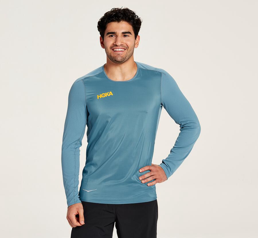 Hoka One One Top Erkek Mavi - Wind - IO5219368